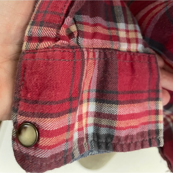 JACHS GIRLFRIEND Bea SNAP Button Western Plaid FLANNEL Shirt Small - Picture 5 of 11